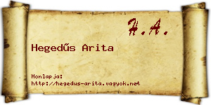 Hegedűs Arita névjegykártya
